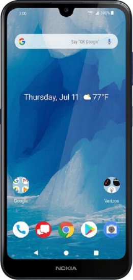 Verizon Wireless Nokia 3V 16GB Prepaid Smartphone, Blue - Click Image to Close