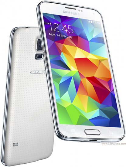 Samsung Galaxy S5 Sm-g900h Android Phone 16 GB - Shimmery White - Click Image to Close