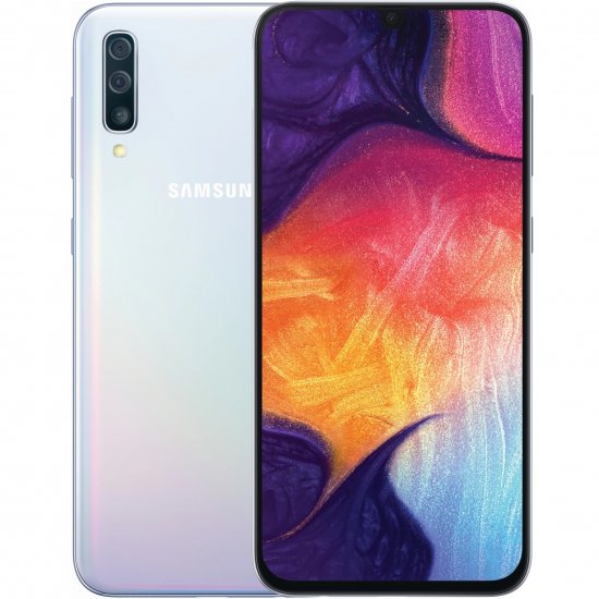 Samsung Galaxy A50 6GB/128GB Dual SIM SIM FREE/ Unlocked - White - Click Image to Close