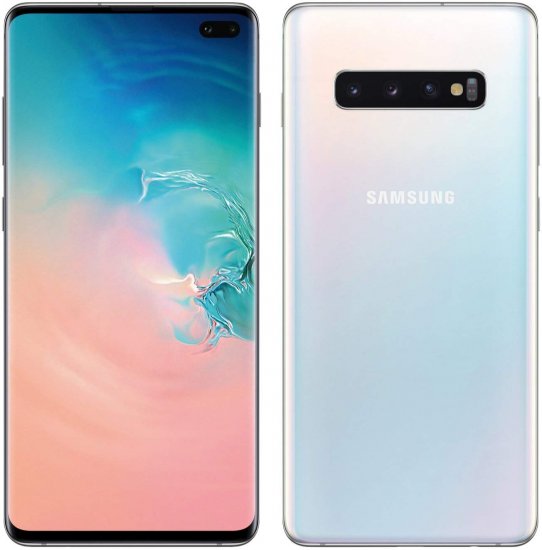 Samsung Galaxy S10+ (Unlocked) - 128 GB - White Prism - Unlocked - Click Image to Close