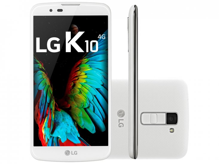 LG K10 K430T 16GB White, 5.3 inch, 13MP, Unlocked International - Click Image to Close