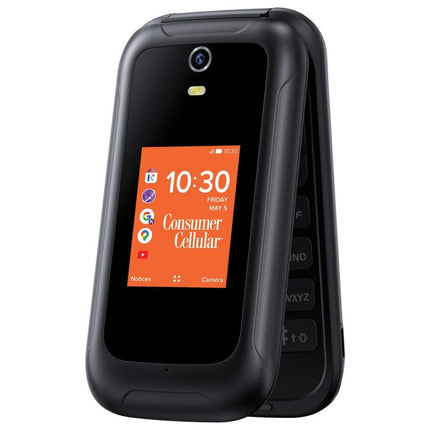 Consumer Cellular Iris, 8GB, Black - Flip Phone