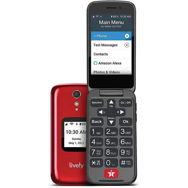 Jitterbug Flip2 Cell Phone for Seniors Red