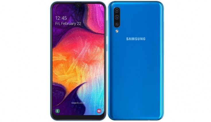 Samsung Galaxy A50 6GB/128GB Dual SIM SIM FREE/ Unlocked - Blue - Click Image to Close