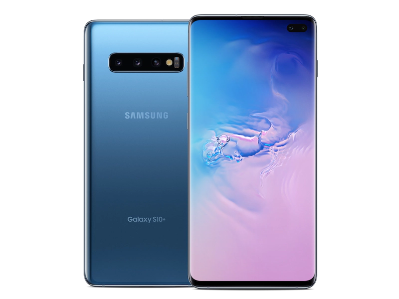 Samsung Galaxy S10+ (Unlocked) - 128 GB - Prism Blue - Unlocked - Click Image to Close