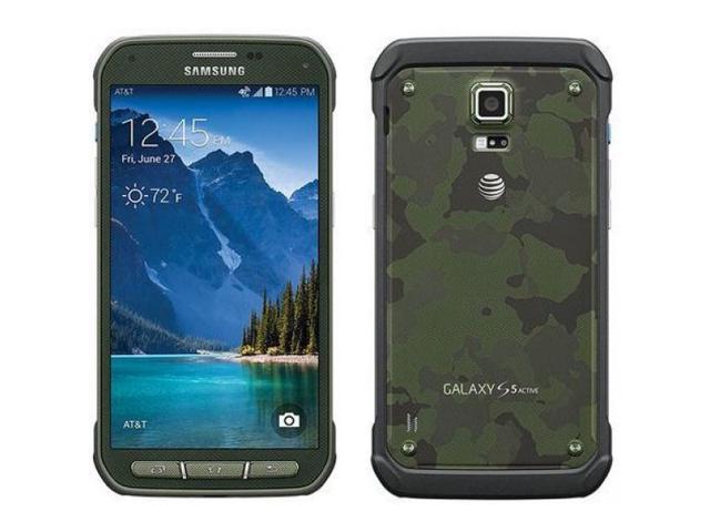 Samsung Galaxy S5 Active 4G LTE 16 GB Rugged Smartphone Camo Gre - Click Image to Close